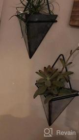 img 7 attached to 2-Set Geometric Ceramic Hanging Planters - Perfect Wall Decor For Succulents!