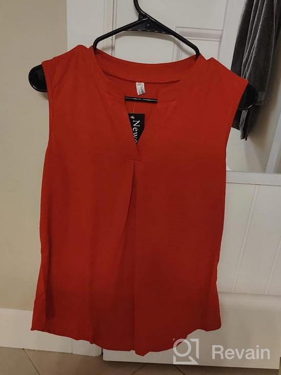 img 1 attached to Newchoice Womens Tank Tops V Neck Sleeveless Summer Shirts Loose Casual Tops Blouse review by Yolanda Reed