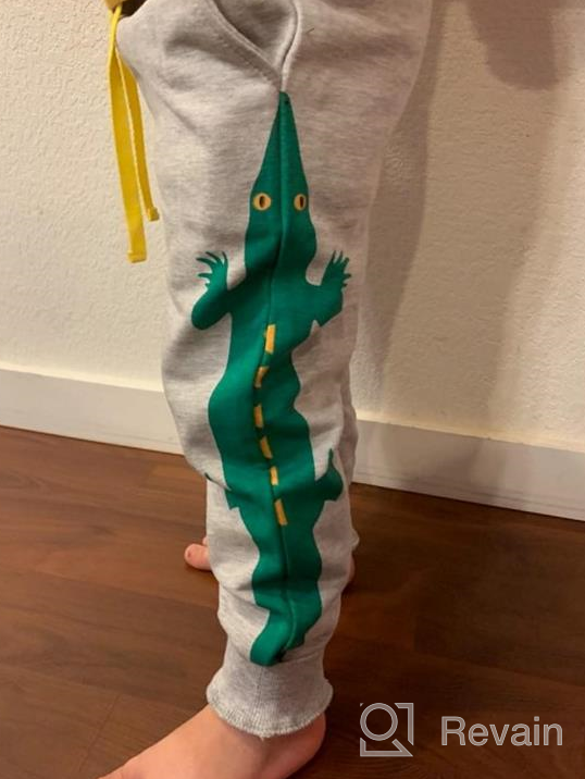 img 1 attached to 🦖 Exploring Adventure with EULLA Dinosaur Drawstring Sweatpants - Ideal Boys' Clothing for the Dinosaur Enthusiast review by Robert Sample