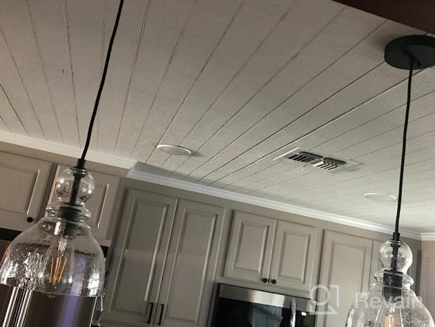 img 1 attached to Stylish LANROS Kitchen Pendant Lighting With Handblown Glass Shade - Brushed Nickel Finish, Ideal For Kitchen Island And Sink Areas review by Emanuel Guffey