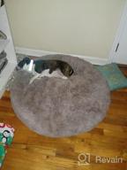 img 1 attached to Relaxing Round Donut Bed For Anxious Dogs In Teal Aqua Shade, Soft Machine Washable Faux Fur Plush Bed For Small Dogs And Cats With Non-Slip Bottom review by Tammy Hines