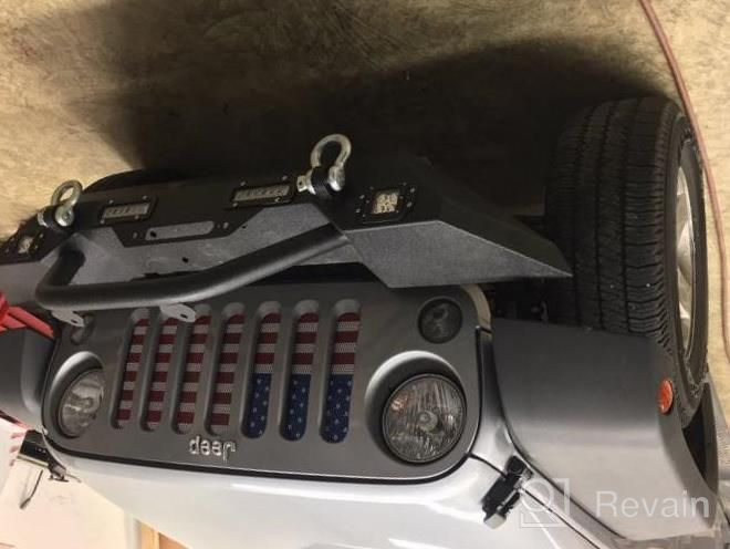 img 1 attached to Upgrade Your Jeep Wrangler JK With LEDKINGDOMUS Front Bumper - Rock Crawler Style With Durable Winch Plate And Powerful LED Lights review by Ray Adair