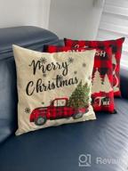 img 1 attached to Transform Your Home For The Holidays With HAJACK'S Christmas Pillow Covers - Set Of 4 Festive 18X18 Inches Throw Pillow Cases In Buffalo Plaid, Perfect For Winter And Christmas Decorations review by Dave Baker