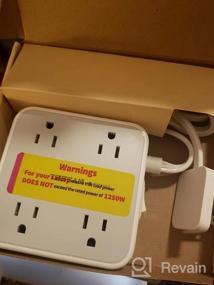 img 6 attached to 900 Joules Surge Protector Ultra Thin Flat Extension Cord With 8 Outlets & 3 USB Charger (1 USB C Port) - Perfect For Office, Travel & Dorm Room Essentials!