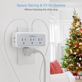 img 3 attached to TESSAN 5-Outlet And 3-USB Multi-Plug Outlet Extender With Surge Protection For Ultimate Home And Office Convenience