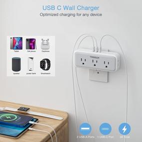 img 1 attached to TESSAN 5-Outlet And 3-USB Multi-Plug Outlet Extender With Surge Protection For Ultimate Home And Office Convenience