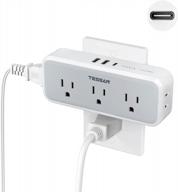 tessan 5-outlet and 3-usb multi-plug outlet extender with surge protection for ultimate home and office convenience logo