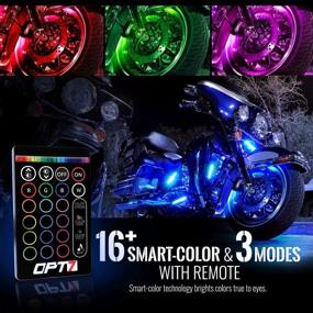 img 3 attached to Усильте свою поездку с комплектом светодиодного акцентного освещения OPT7 Aura для мотоциклов — яркие многоцветные RGB-подсветки с дистанционным управлением и переключателем, идеально подходящие для круизеров!