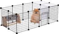 🐾 pawz road pet playpen - small animals cage | portable wire fence with black resin panels | for small animals, puppies, kitties, rabbits | indoor/outdoor use - 15 panels логотип