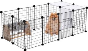 img 4 attached to 🐾 PAWZ Road Pet Playpen - Small Animals Cage | Portable Wire Fence with Black Resin Panels | for Small Animals, Puppies, Kitties, Rabbits | Indoor/Outdoor Use - 15 Panels