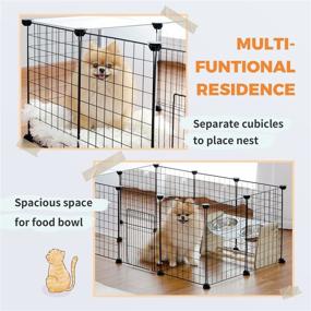 img 1 attached to 🐾 PAWZ Road Pet Playpen - Small Animals Cage | Portable Wire Fence with Black Resin Panels | for Small Animals, Puppies, Kitties, Rabbits | Indoor/Outdoor Use - 15 Panels