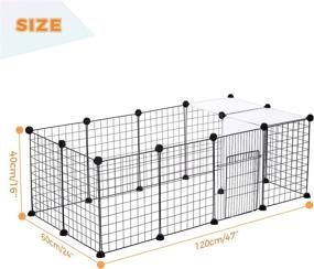 img 3 attached to 🐾 PAWZ Road Pet Playpen - Small Animals Cage | Portable Wire Fence with Black Resin Panels | for Small Animals, Puppies, Kitties, Rabbits | Indoor/Outdoor Use - 15 Panels