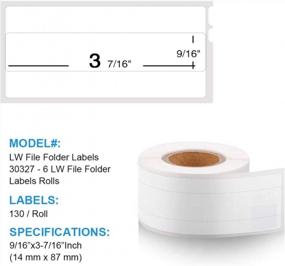 img 2 attached to 12 Rolls Labelife Compatible Dymo File Folder Labels 30327 (30576) For Dymo LabelWriter 450 Series Printers - 9/16"X 3-7/16" LW Labels.