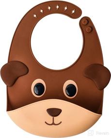 img 4 attached to 🦆 Silly Goose Silicone Animal Baby Bibs - Waterproof, Adjustable, Soft, with Extra Wide Food Catcher Pocket - Ideal for Babies and Toddlers