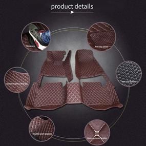 img 2 attached to 🚘 SureMart Custom Car Floor Mats: Luxury Leather Carpet Liners for Infiniti G Coupe/G35 2000-2007 - Black Beige - Protection & Wear Resistance