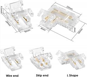 img 3 attached to RGBZONE 10Pcs 2 Pin 8Mm COB LED Strip Connector Kit, Gapless Strip To Wire Connectors×2,Strip To Strip Connectors×4,L-Shaped Connectors×4 For 2Pin 8Mm COB LED Strip Lights