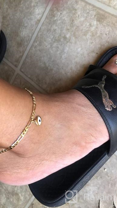 img 1 attached to 🏖️ Dainty 14K Gold Plated Anklets for Women: Stunning Waterproof Beach Accessories for Stylish Women and Teen Girls review by Jeremy Hahn