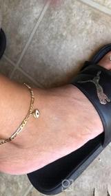 img 5 attached to Нежные золотистые браслеты «Anklets» для женщин из 14K покрытием золотом: потрясающие водонепроницаемые пляжные аксессуары для стильных женщин и девушек-подростков.