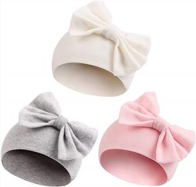 img 4 attached to Baby Boys Girls Zsedrut Newborn Hat Beanie With Bear Rabbit Ears Hospital Cap