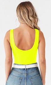 img 3 attached to Women'S Backless Tank Top Bodysuits Jumpsuits With Square Neck And V-Neck Options By SUNRO