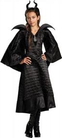 img 2 attached to Get Ready To Rule With Disney Maleficent'S Deluxe Black Gown Costume For Girls: Perfect For Christenings And More!