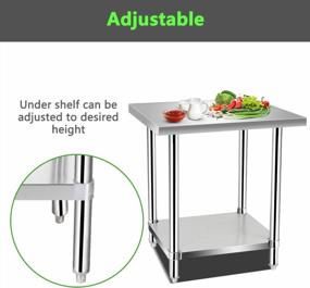 img 1 attached to Efficient Food Prep Made Easy With KITMA Stainless Steel Commercial Kitchen Table, 30 X 24 Inches NSF Approved