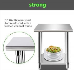 img 2 attached to Efficient Food Prep Made Easy With KITMA Stainless Steel Commercial Kitchen Table, 30 X 24 Inches NSF Approved