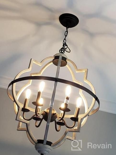 img 1 attached to Rustic Orb Chandelier With Adjustable Height - TZOE 4-Light Metal Vintage Chandelier For Dining Room, Living Room, And Kitchen review by Dewey Galyon