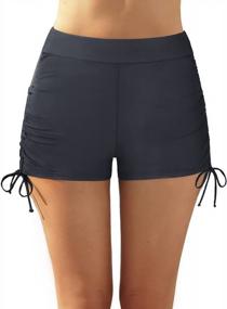 img 4 attached to High Waisted Tummy Control Board Shorts For Women - Yonique Swim Shorts Ideal For Bathing Suit Bottoms