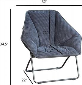 img 2 attached to Zenithen Limited Hexagon Folding Dish Chair, Gray Corduroy - 2 Pack
