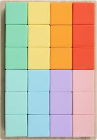 img 4 attached to 🌈 Silicone Baby Blocks Building Toys - Montessori Soft Building Blocks with Sorting Tray, Sensory Rainbow Toys, Rainbow Stacking Toy for Toddlers - Ideal Baby Gifts (24 PC - Pastel)