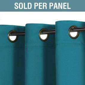 img 3 attached to H.VERSAILTEX Blackout Curtains Drapes 63 Inch Length For Bedroom/Living Room, Thermal Insulated Small Curtain For Bedroom, Grommet Top - Solid In Turquoise Blue (One Panel)