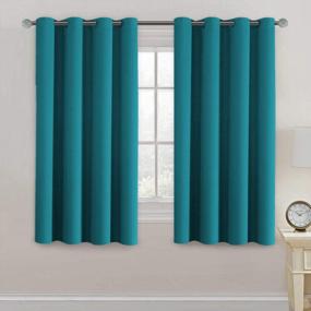 img 4 attached to H.VERSAILTEX Blackout Curtains Drapes 63 Inch Length For Bedroom/Living Room, Thermal Insulated Small Curtain For Bedroom, Grommet Top - Solid In Turquoise Blue (One Panel)