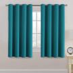 h.versailtex blackout curtains drapes 63 inch length for bedroom/living room, thermal insulated small curtain for bedroom, grommet top - solid in turquoise blue (one panel) logo