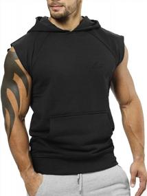 img 4 attached to PAIZH Men'S Sleeveless Hooded Tank Tops For Bodybuilding And Gym Workouts