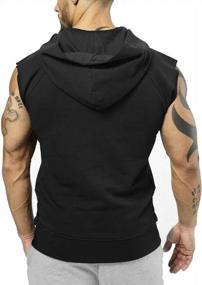 img 3 attached to PAIZH Men'S Sleeveless Hooded Tank Tops For Bodybuilding And Gym Workouts