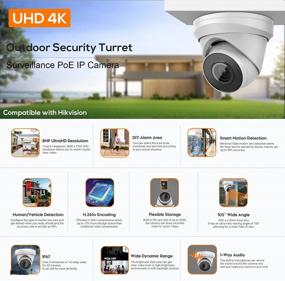 img 3 attached to Защитите свою собственность с помощью наружной камеры безопасности VIKYLIN UltraHD 4K PoE с функцией обнаружения людей и транспортных средств, аудио и широкоугольным объективом