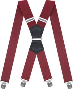 img 1 attached to MENDENG Suspenders: Vintage Bronze Snap Hooks For Adjustable Groomsmen Braces