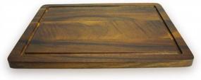 img 1 attached to Roro Wooden Serving And Cutting Board For Serving And Food, Acacia 16 X 12 Inch Grooved Rectangle