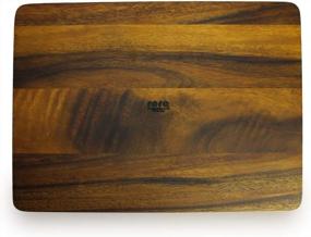 img 3 attached to Roro Wooden Serving And Cutting Board For Serving And Food, Acacia 16 X 12 Inch Grooved Rectangle