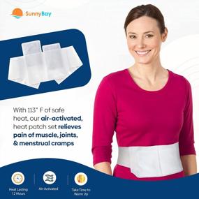 img 3 attached to 24-Pack SunnyBay Pain Relief Patches: Air-Activated Heat Therapy Pads For Lower Back Pain, Neck, Shoulder, Menstrual Cramps And More, 4 Reusable Belts, Up To 113°F Temperature