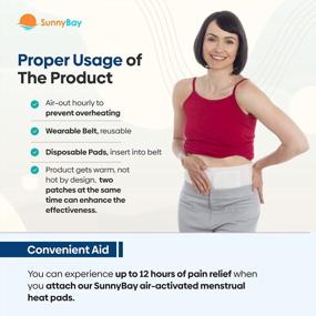 img 1 attached to 24-Pack SunnyBay Pain Relief Patches: Air-Activated Heat Therapy Pads For Lower Back Pain, Neck, Shoulder, Menstrual Cramps And More, 4 Reusable Belts, Up To 113°F Temperature