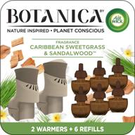 air wick botanica plug in scented oil starter kit: caribbean sweetgrass and sandalwood, eco-friendly air freshener with essential oils, 2 warmers + 6 refills логотип