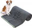 kinhwa dog towel super absorbent microfiber dog drying towel soft pet bath towel for all dogs and cats with embroidered paw print 30inch x 50inch gray logo