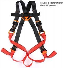 img 3 attached to Youth Full Body Climbing Harness For Outdoor Training, Caving, And Tree Climbing - HandAcc Kids Climbing Seat Belts
