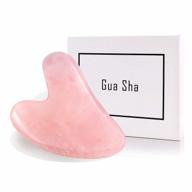 rose quartz gua sha facial tool: reduce puffiness & relieve muscle tensions with poleview massage! logo