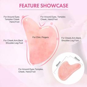 img 1 attached to Rose Quartz Gua Sha Facial Tool: Reduce Puffiness & Relieve Muscle Tensions With Poleview Massage!