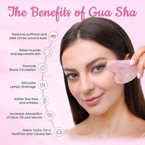 img 3 attached to Rose Quartz Gua Sha Facial Tool: Reduce Puffiness & Relieve Muscle Tensions With Poleview Massage!