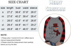 img 1 attached to Women'S Christmas Plaid Splicing Long Raglan T-Shirt: 'Baby It'S Cold Outside' Snowman Design