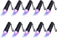 🔦 10-pack uv blacklight torch light with 12 led - perfect for outdoors and more by optimal shop logo